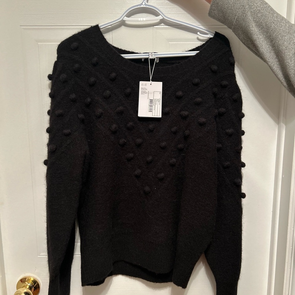 Black Textured Women's Sweater